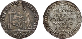 ZECCHE ITALIANE. VENEZIA. 
GEROLAMO PRIULI (1559-1567). OSELLA ANNO IV
Argento, 5,84 gr, 31 mm. MB
D: HIERONIMVS PRIOLVS S M VENETVS San Marco sedu...