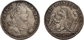 ZECCHE ITALIANE. VENEZIA. 
PAOLO RENIER (1779-1789). 
QUARTO DI TALLERO PER IL LEVANTE 1781
Argento, 3,29 gr, 25 mm. BB+
D: PAULO RAINERIO DUCE Le...