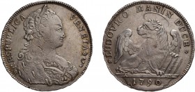 ZECCHE ITALIANE. VENEZIA. LUDOVICO MANIN (1789-1797). 
MEZZO TALLERO PER IL LEVANTE 1790
Argento, 14,29 gr, 32,5 mm. qSPL
D: LUDOVICO MANIN DUCE Le...