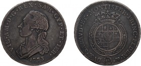 REGNO DI SARDEGNA. VITTORIO AMEDEO III (1773-1796). 
SCUDO DA 6 LIRE 1773
Torino. Argento, 34,72 gr, 44 mm. Colpetti sul bordo. MB+
D: VIC AM D G R...
