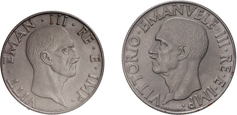 REGNO D'ITALIA. VITTORIO EMANUELE III (1900-1943).
LOTTO DI DUE MONETE DA UNA L...