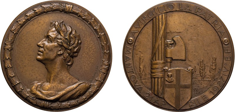 MEDAGLIE ITALIANE. BIMILLENARIO VIRGILIO MEDAGLIA 1927
Bronzo, 78,63 gr, 55 mm....
