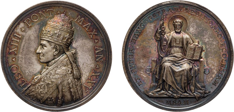 MEDAGLIE PONTIFICIE. LEONE XIII (1878-1903). XXV ANNO. OPUS BIANCHI
Argento, 34...