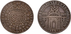 MEDAGLIE ESTERE. LUIGI XIII (1610-1643). EXTRAORDINAIRE DES GUERRES. GETTONE ASSEDIO DI TORINO 1640
Argento, 5,46 gr, 27 mm. BB
D: EXTRE.D. GUERRES....