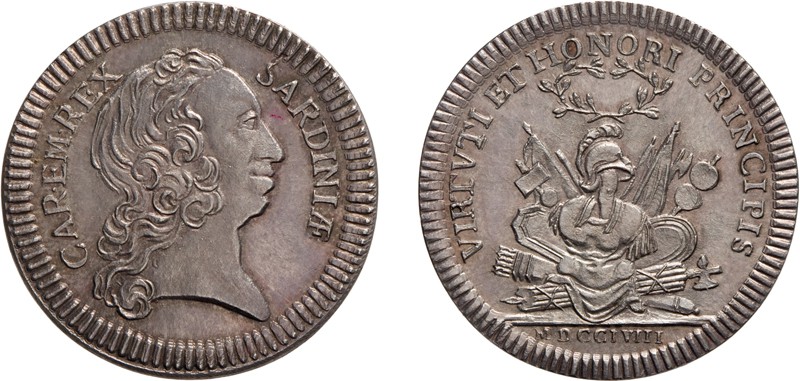 MEDAGLIE ITALIANE (SAVOIA). CARLO EMANUELE III. TRIBUTO 1758
Argento, 7,54 gr, ...