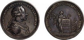 MEDAGLIE SAVOIA. VITTORIO AMEDEO III (1773-1796). ANNONA. OPUS LAVY
Argento, 47,37 gr, 49 mm. Molto Rara. Colpetti. BB
D: VICTORIVS . AMEDEVS . III ...