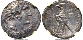 PHOENICIA. Tyre. Ca. 126/5 BC-AD 65/6. AR shekel (28mm, 13.55 gm, 12h). NGC Choice XF 4/5 - 2/5. Dated Civic Year 98 (29/8 BC). Laureate bust of Melqa...
