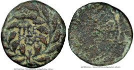 JUDAEA. Herodian Dynasty. Herod III Antipas (4 BC-AD 39). AE half denomination (18mm, 1h). NGC Fine. Tiberias, dated Regnal Year 33 (AD 29/30). TIBE /...
