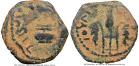 JUDAEA. Roman Procurators. Pontius Pilate (AD 26-36). AE prutah (16mm, 11h). NGC Fine. Jerusalem, dated Regnal Year 16, under Tiberius (AD 29/30). TIB...