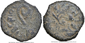 JUDAEA. Roman Procurators. Pontius Pilate (AD 26-36). AE prutah (15mm, 11h). NGC Choice Fine. Jerusalem, dated Regnal Year 17, under Tiberius (AD 30)....