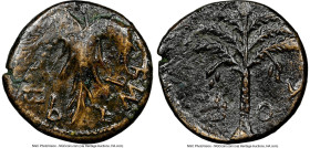 JUDAEA. Bar Kokhba Revolt (AD 132-135). AE middle bronze (25mm, 9.90 gm, 5h). NGC XF 2/5 - 3/5. Dated Year 2 (AD 133/4). Sma (abbreviating Simon in Pa...