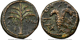 JUDAEA. Bar Kokhba Revolt (AD 132-135). AE small bronze (18mm, 5.49 gm, 6h). NGC Choice VF 4/5 - 4/5. Undated issue of Year 3 (AD 134/5). Simon (Paleo...