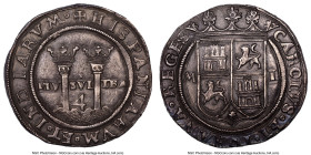 Charles & Johanna "Late Series" 4 Reales ND (1542-1555) M-L MS61 NGC, Mexico City mint, Cal-136. 13.50gm. Displaying a sleek dark pewter patina, well-...