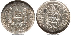 Philip V Real 1743 Mo-M MS62 NGC, Mexico City mint, KM75.1, Cal-519. Currently one of only three examples of the date certified as Mint State by NGC (...