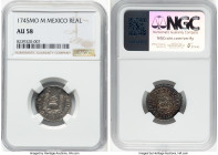 Philip V Real 1745 Mo-M AU58 NGC, Mexico City mint, KM75.2, Cal-522. HID09801242017 © 2024 Heritage Auctions | All Rights Reserved www.HA.com/TexasAuc...