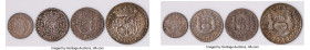 Ferdinand VI 4-Piece Lot of Uncertified Assorted Issues VF, 1) 2 Reales 1751 Mo-M, Cal-291. 2) Real 1751 Mo-M, Cal-190. 3) 1/2 Real 1758 Mo-M, Cal-94....