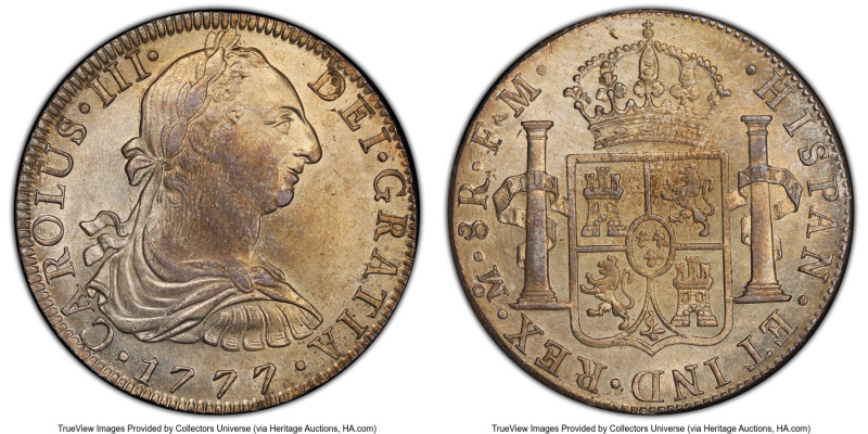 Charles III 8 Reales 1777 Mo-FM MS62 PCGS, Mexico City mint, KM106.2, Cal-1112. ...