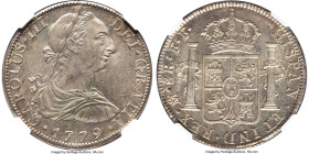 Charles III 8 Reales 1779 Mo-FF MS62 NGC, Mexico City mint, KM106.2, Cal-1118. Sharply struck, showing razor-sharp devices and lustrous peripheries, c...