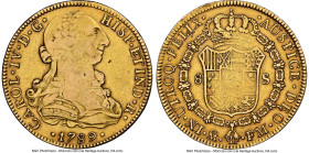Charles IV gold 8 Escudos 1789 Mo-FM VF35 NGC, Mexico City mint, KM157, Cal-1627. "Carol IV" ordinal type. Goldenrod tones are captivating on this att...