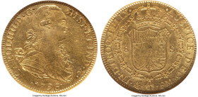 Charles IV gold 8 Escudos 1796 Mo-FM AU55 NGC, Mexico City mint, KM159, Cal-1636. A charming sunny glow complimented by crisp devices. HID09801242017 ...