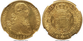 Charles IV gold 8 Escudos 1805 Mo-TH MS61 NGC, Mexico City mint, KM159, Cal-1649. In the top 15% at NGC, as these pieces are much more frequent in AU ...