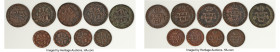 Ferdinand VII 9-Piece Lot of Uncertified Assorted De Tlaco Issues VF, 1) 1/4 De Tlaco (1/2 Real) 1815-Mo, Cal-108. 2) 1/4 De Tlaco (1/2 Real) 1815-Mo,...