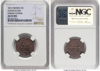 Oaxaca. War of Independence struck copper 2 Reales 1812 AU53 Brown NGC, KM226.1. SUD type. Insurgent coinage struck under General Morelos. HID09801242...