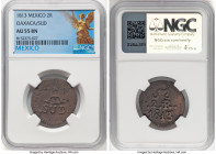 Oaxaca. War of Independence 2 Reales 1813 AU55 Brown NGC, KM226.1. SUD type. Insurgent coinage struck under General Morelos. HID09801242017 © 2024 Her...