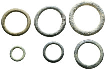 PREMONEDAS. Conjunto de 6 premonedas tipo anillo. A EXAMINAR.