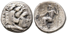 REYES DE MACEDONIA, Alejandro III el Grande. Dracma. (Ar. 3,90g/15mm). 336-323 a.C. Lampsakos. (Price 1398). Anv: Cabeza de Heracles con piel de león ...