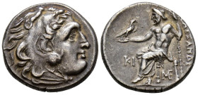 REYES DE MACEDONIA, Alejandro III el Grande. Dracma. (Ar. 4,19g/17mm). 336-323 a.C. Lampsacos. (Price 1406). Anv: Cabeza de Heracles con piel de león ...