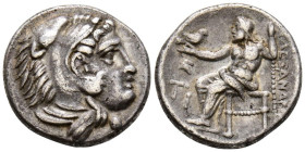 REYES DE MACEDONIA, Alejandro III el Grande. Dracma. (Ar. 4,11g/17mm). 336-323 a.C. Sardis. (Price 2626). Anv: Cabeza de Heracles a derecha con piel d...