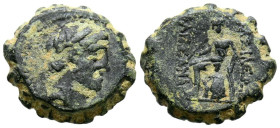 IMPERIO SELEUCIDA. Antioco III Megas. (Ae. 2,54g714mm). 223-187 a.C. Ekbatana. (Seaby 1237; HGC 9, 478). Anv: Cabeza diademada de Antíoco III Megas de...