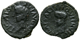 CARTAGONOVA (Cartagena, Murcia). Sextante. (Ae. 1,85g/17mm). 14-36 a.c. (FAB-610). Anv: Cabeza de Tiberio a la izquierda, alrededor leyenda: TI CAESAR...