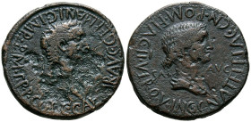 CARTAGONOVA (Cartagena, Murcia). As. (Ae. 14,21g/30mm). 37-41 d.C. (FAB-613). Anv: Cabeza de Calígula laureada a derecha, alrededor leyenda: C CAESAR ...