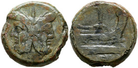 ACUÑACIONES ANONIMAS. As. (Ae. 41g/33mm). 211 a.C. Roma. (Crawford 56/2). Anv: Cabeza bifronte laureada de Jano, encima: I. Rev: Proa a derecha, encim...
