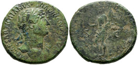 ADRIANO. Sestercio. (Ae. 25,16g/34mm). 119 d.C. Roma. (RIC 244). Anv: Busto laureado de Adriano a derecha con drapeado sobre hombro izquierdo, alreded...