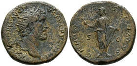 ANTONINO PIO. Dupondio. (Ae. 13,11g/27mm). 140-144 d.C. Roma. (RIC 660a). Anv: Cabeza radiada de Antonino Pío a derecha, alrededor leyenda: ANTONINVS ...
