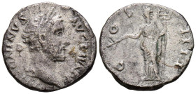 ANTONINO PIO. Denario. (Ar. 3,23g/17mm). 140-143 d.C. Roma. (RIC 127). Anv: Cabeza laureada de Antonino Pío a derecha, alrededor leyenda: ANTONINVS AV...