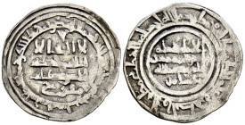 CALIFATO DE CÓRDOBA, Hisham II. Dirham. (Ar. 2,43g/25mm). 386H. al-Ándalus / الاندلس. (Vives 531; Frochoso 386.99). Citando a Mufariy en la IA y Amir ...