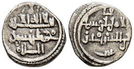 ALMORAVIDES, Yusuf ben Tashfin (480-500H). Quirate. (Ar.0,93g/11mm). S/D. Fez / فاس. (Benito Ba2). Anv: 'Shahadah' en cuatro líneas. Rev: Presenta a Y...