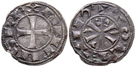 ALFONSO VI (1073-1109). Dinero. (Ve. 1,10g/19mm). Toledo. (Imperatrix A6:10.4; FAB-5.5). Anv: Cruz patada, alrededor leyenda: ANFVS REX. Rev: Crismón ...