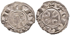 ALFONSO VIII (1158-1214). Dinero. (Ve. 0,74g/17mm). Taller itinerante de batalla. (Imperatrix A8:28.1; FAB-23 como Alfonso I de Aragón). Anv: Busto a ...