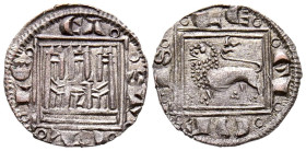 ALFONSO X (1252-1284). Pugesa / Óbolo. (Ve. 0,58g/13mm). León. (Imperatrix A10:14.18; FAB-283). Anv: Castillo con L en puerta, dentro de gráfila cuadr...