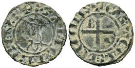 SANCHO IV (1284-1295). Meaja Coronada. (Ve.0,77g/17mm). Burgos. (Imperatrix S4:6.5; FAB-308, como seisén). Anv: Busto coronado de Sancho IV a izquierd...