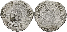 PEDRO I (1350-1368). 2 Maravedís. (Ve. 1,83g/24mm). Sevilla. (Imperatrix P1:8.11; FAB-388). Anv: Castillo, debajo S, todo dentro de gráfila globular d...
