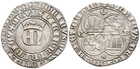 ENRIQUE II (1368-1379). Real. (Ar. 2,87g/25mm). Córdoba. (Imperatrix E2:22.22; FAB-403). Anv: Anagrama EN coronado dentro de gráfila perlada, alrededo...