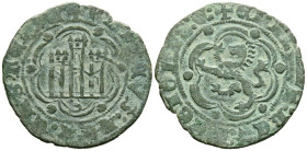 ENRIQUE III (1390-1406). Blanca. (Ae. 1,83g/24mm). Sevilla. (Imperatrix E3:1.11; FAB-602). Anv: Castillo, debajo S, todo dentro de gráfila lobular, al...