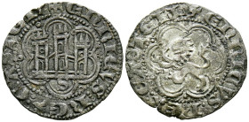 ENRIQUE III (1390-1406). Blanca. (Ae. 1,93g/24mm). Sevilla. (Imperatrix E3:1,14; FAB-602.2). Anv: Castillo, debajo S, dentro de gráfila polilobular do...