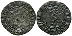 ENRIQUE III (1390-1406). Blanca. (Ae. 1,79g/22mm). Toledo. (Imperatrix E3:1,12; FAB-603). Anv: Castillo, debajo S, dentro de gráfila polilobular, alre...